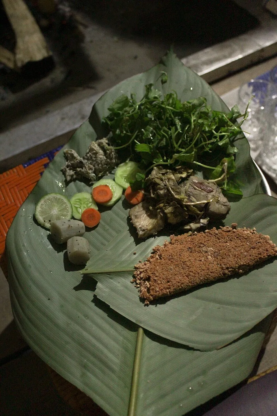 Local Arunachal Pradesh meal served in a traditional setting