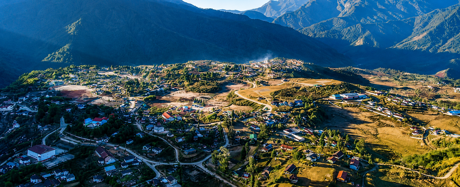 Farms and forest around a Dibang Valley village
